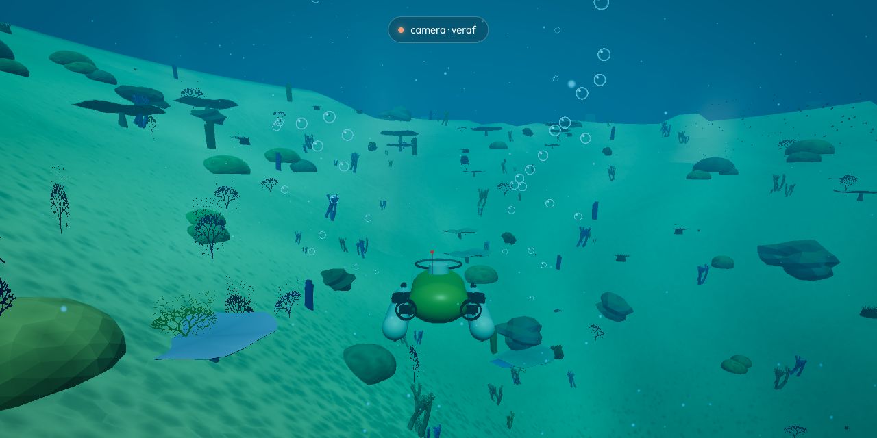 A submarine at a coral reef