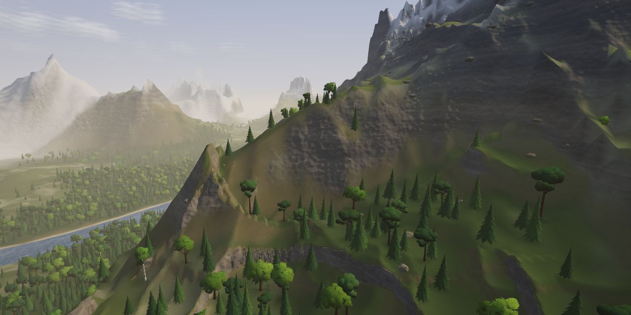 Spruce forests and mountains in the north