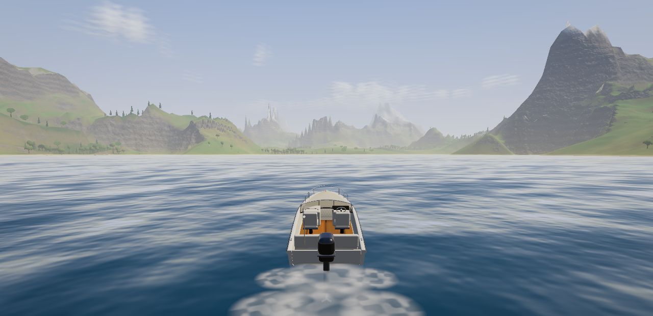A boat on open water